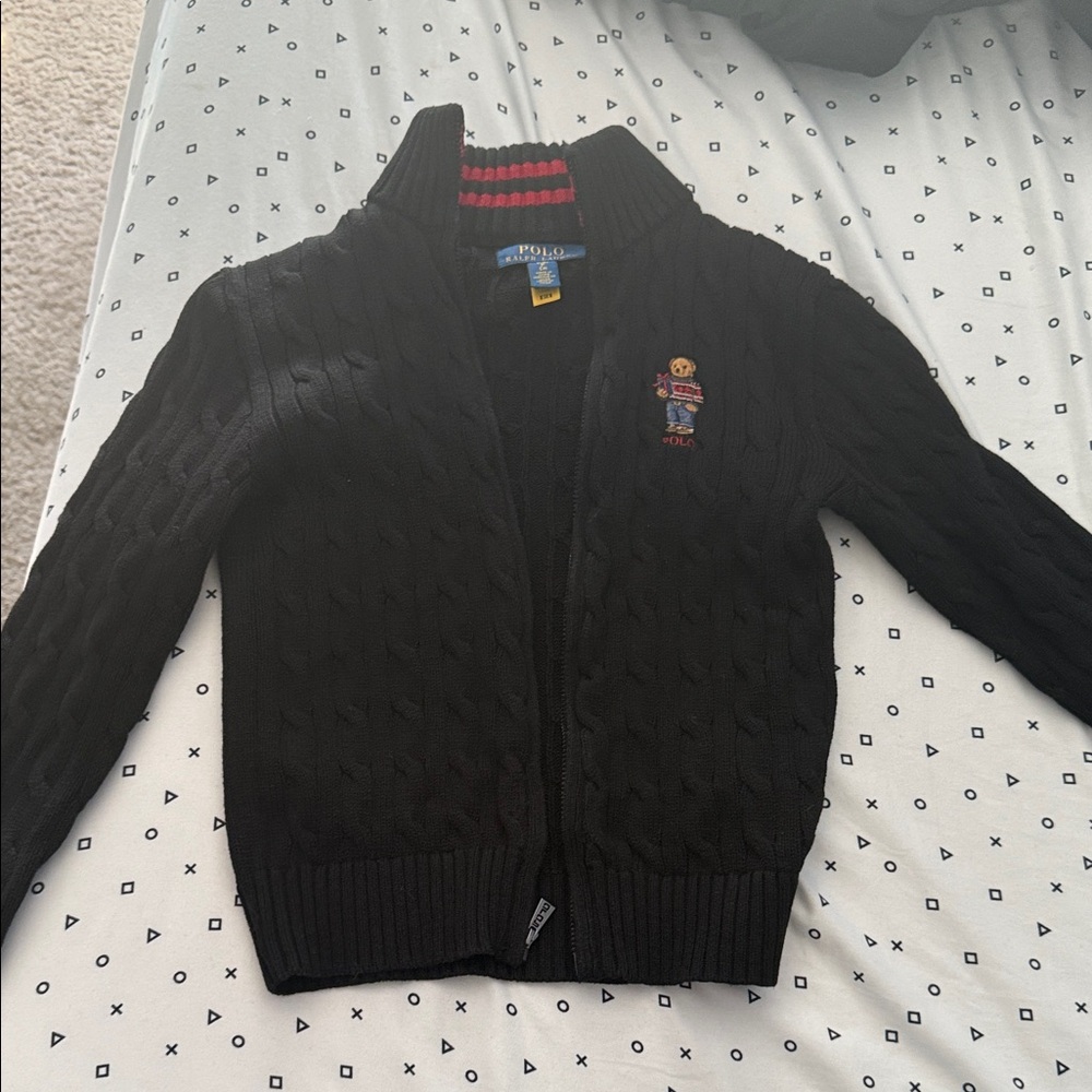 Polo by Ralph Lauren Black Cable Knit Sweater